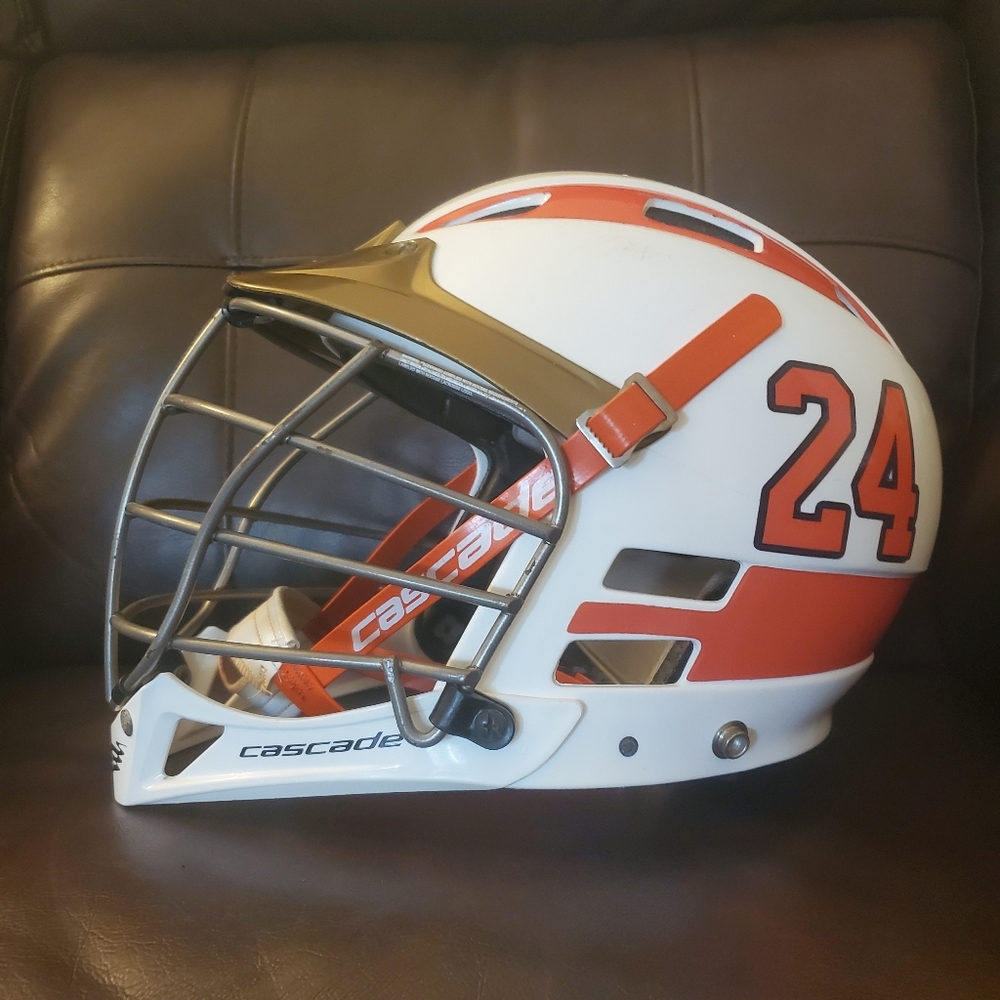 Cascade CPV-R Lacrosse Helmet S/M White and Orange